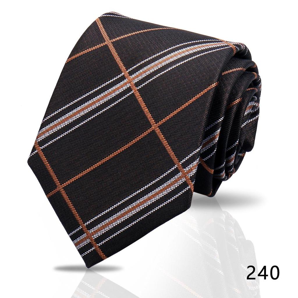 Men's High-Grade Black and Red Striped Silk Tie for Formal and Wedding Wear - 8CM