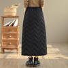 Cotton Padded Plus Size High Waist Vintage Black Spring Autumn Winter Casual Loose Long for Woman Skirts Womens Skirt