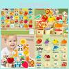 Wooden Animal Fruit Bead Stacking Blocks For Toddler Development