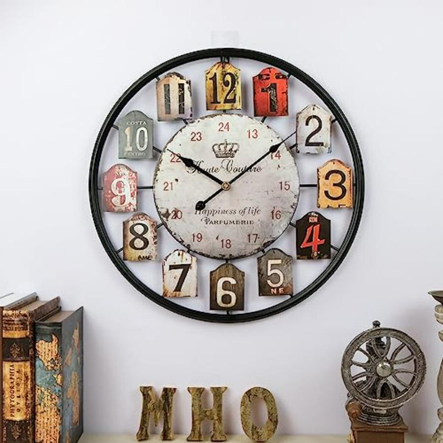Large Wall Clock Retro Dial Decorative