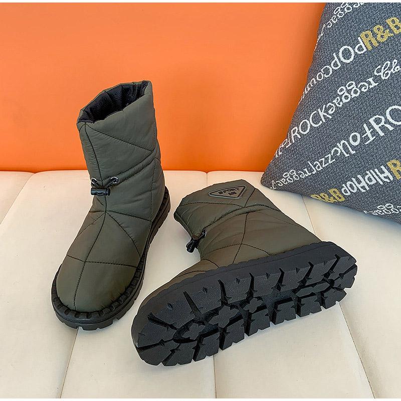 Cizme de zăpadă pentru femei Tub scurt Impermeabil Pânză de puf Moda Femei Pantofi din bumbac de pluș respirabil Păstrează cald Cu talpă anti-alunecare