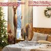 2pcs   2D FLAT PRINTING Curtains (Without Rod) Forest Companions Minimalist holiday curtains Versatile Polyester Curtains Holiday