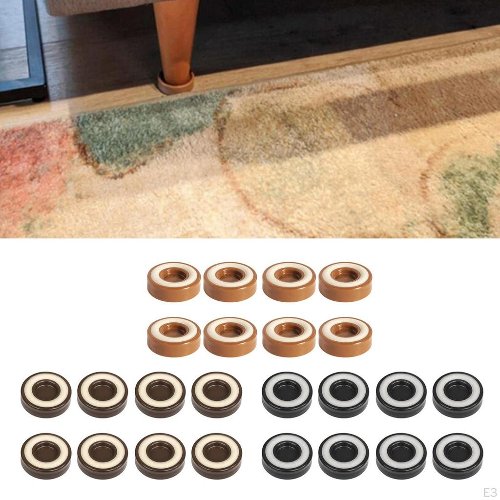 8 Pieces of Non-Skid Furniture Casters Cup Coasters Desk Riser Sofa