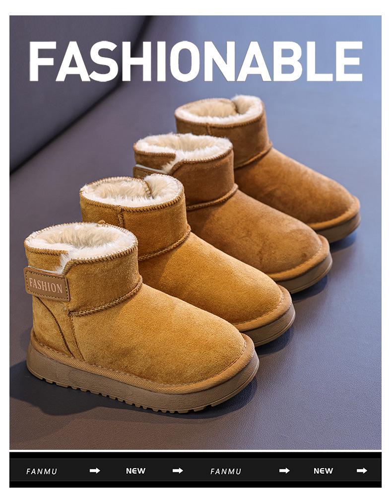 Winter Non-Slip Snow Boots for Kids - Velvet-Lined Warm Outdoor Footwear for Boys and Girls