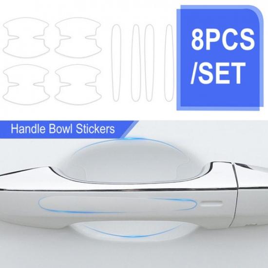 8Pcs Clear Car Door Bowl Handle Film Anti-scratch Protection Sticker Accessories
