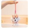 Adorable Princess Teddy Dog Pendant with Bow Tie - Plush Keychain Doll