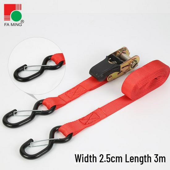 25mm Polyester Ratchet Tie Belt with Hook Tensioner for Motorcycle Shipping