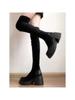 Winter New Large-size Korean Version Fashion Suede Knee-length Boots Women's Thick-soled High-length Skinny Boots Plush