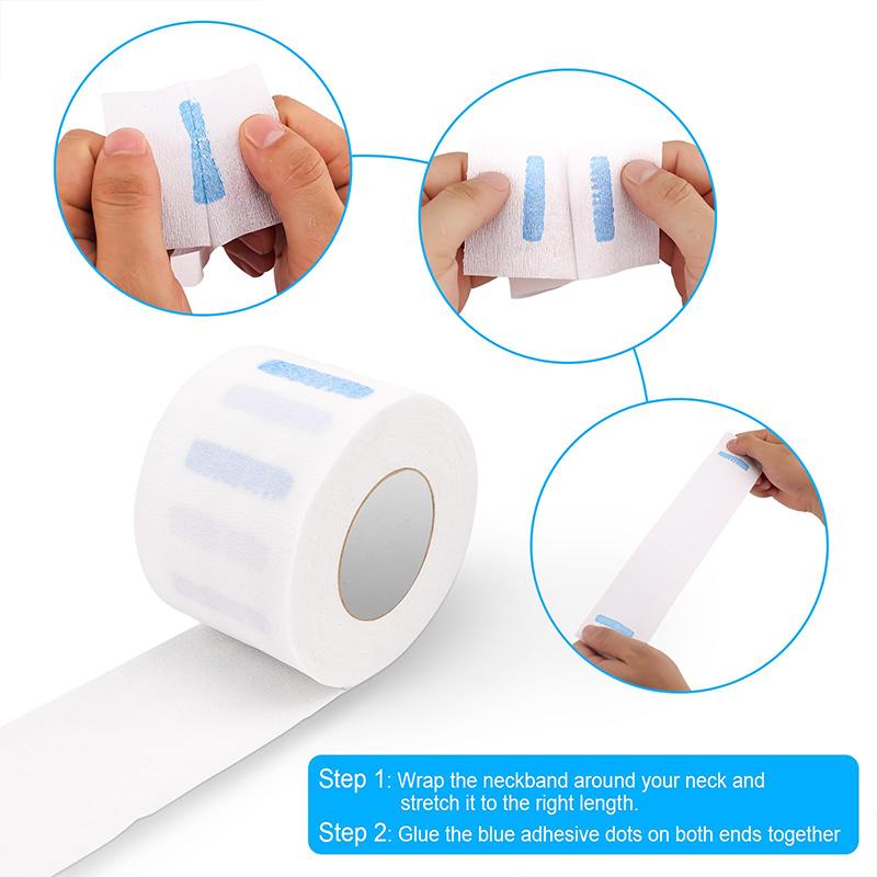 5Roll/1Roll Barber Professional Neck Strips White Disposable Hair Cutting Accessory Stretchy Stretchable Salon Hairdressing Tool