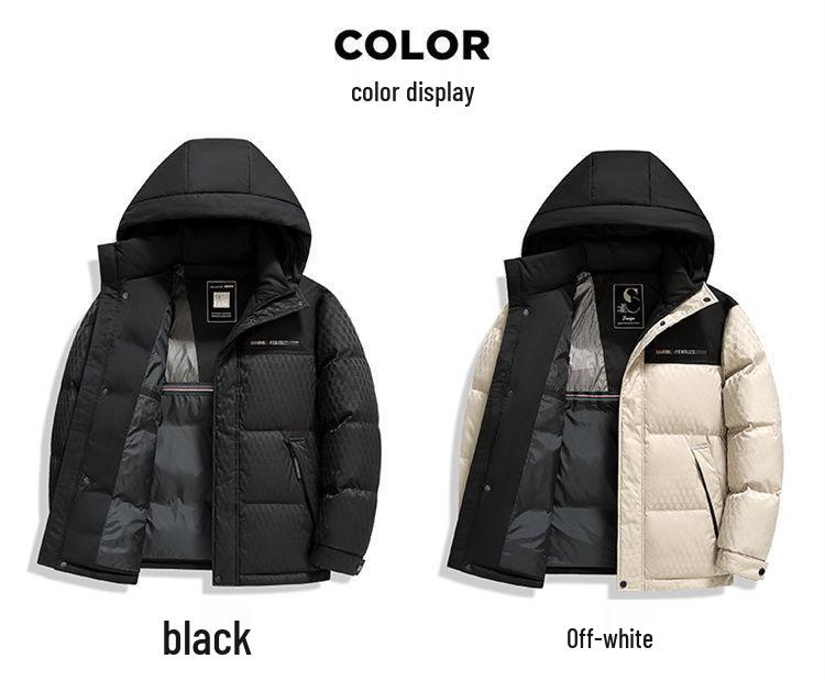 Men's Casual Hooded Patchwork Down Jacket (90% Down) - Winter 2025 Collection