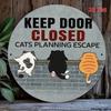 Funny British Cat Escape Metal Wall Poster, Home Decor 20x20