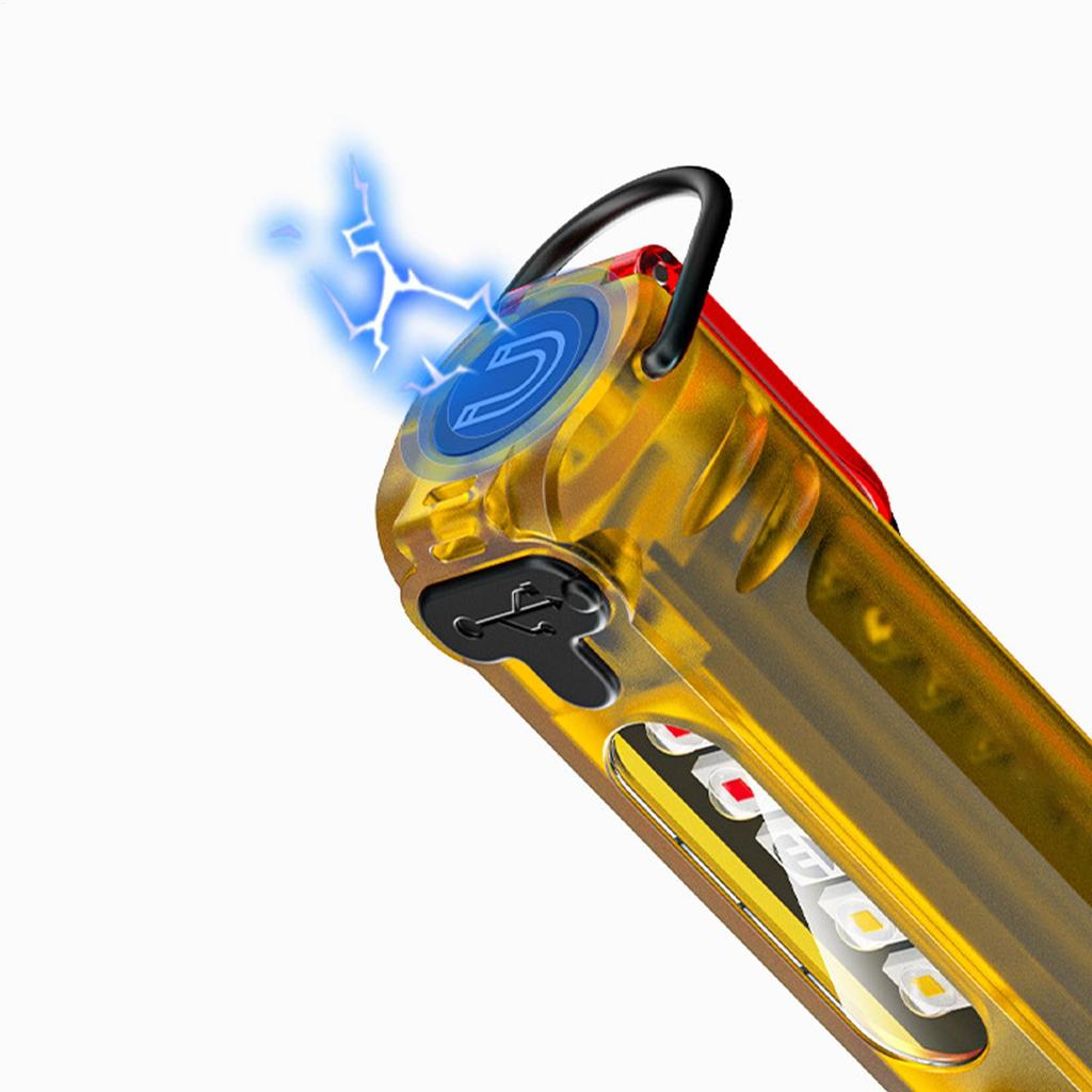 Mini Key Chain Flashlight with Infrared Side Light  Rechargeable Keychain Torch Portable Outdoor Lighting for Daily or Emergency