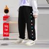 Plus Size Girls' Winter Fleece-Lined Loose Sports Pants
