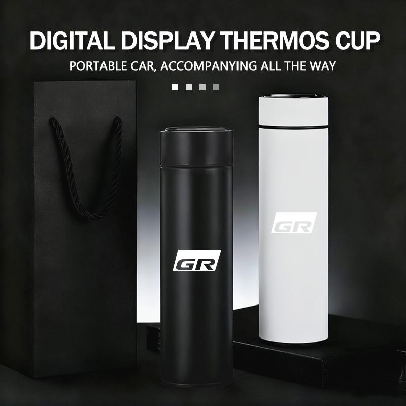For Toyota Car Intelligent Thermos Cup Stainless Steel Insulation Cup Auto Accessories Gazoo Racing TRD Corolla Yaris Chr Auris
