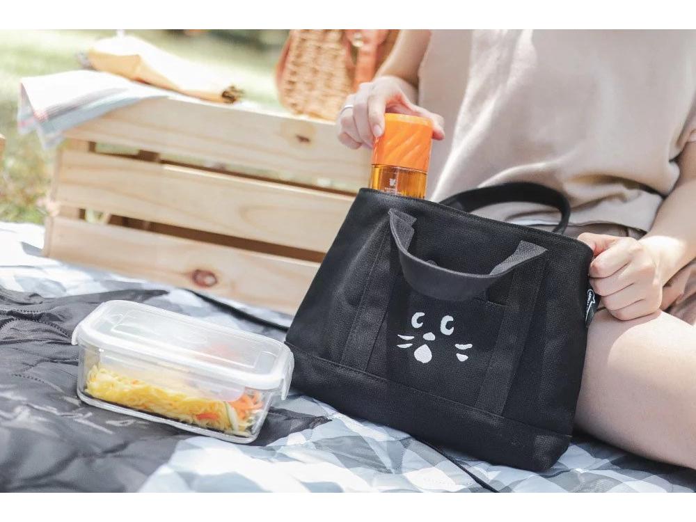 Überraschte Katze Niedliche Canvas Tragetasche - Leichte Studenten-Mittags-/Reisehandtasche