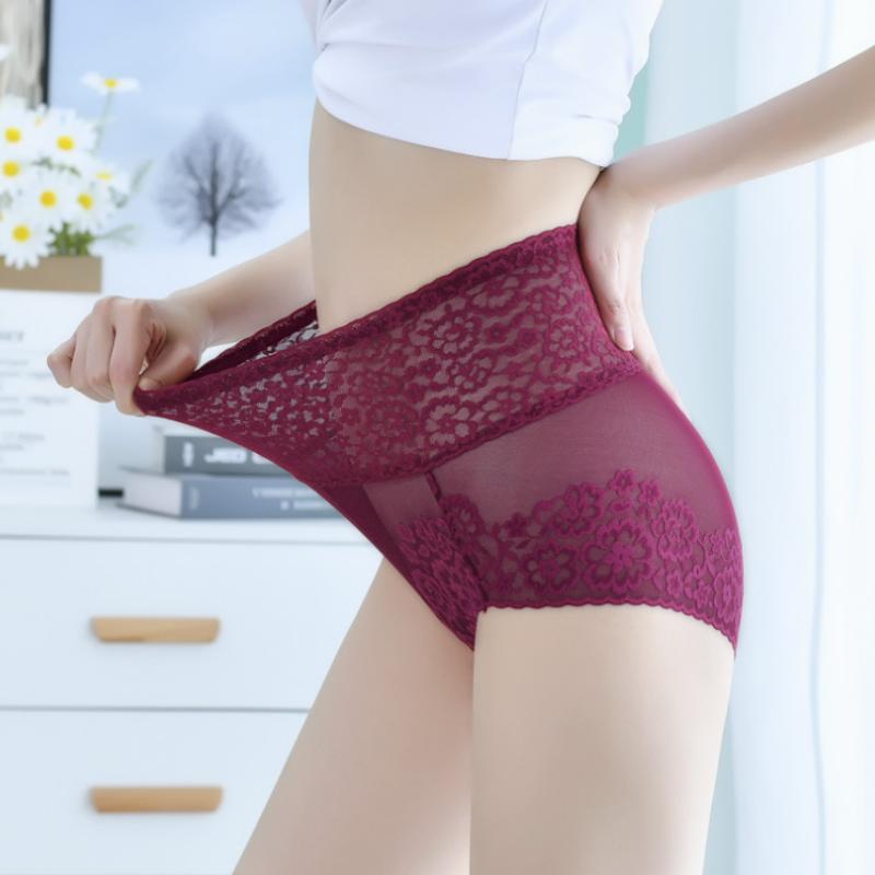 Lace Panties Seamless Women Slimming Underwear Knickers Briefs Seamless High Waist Transparent  Sexy Leggings