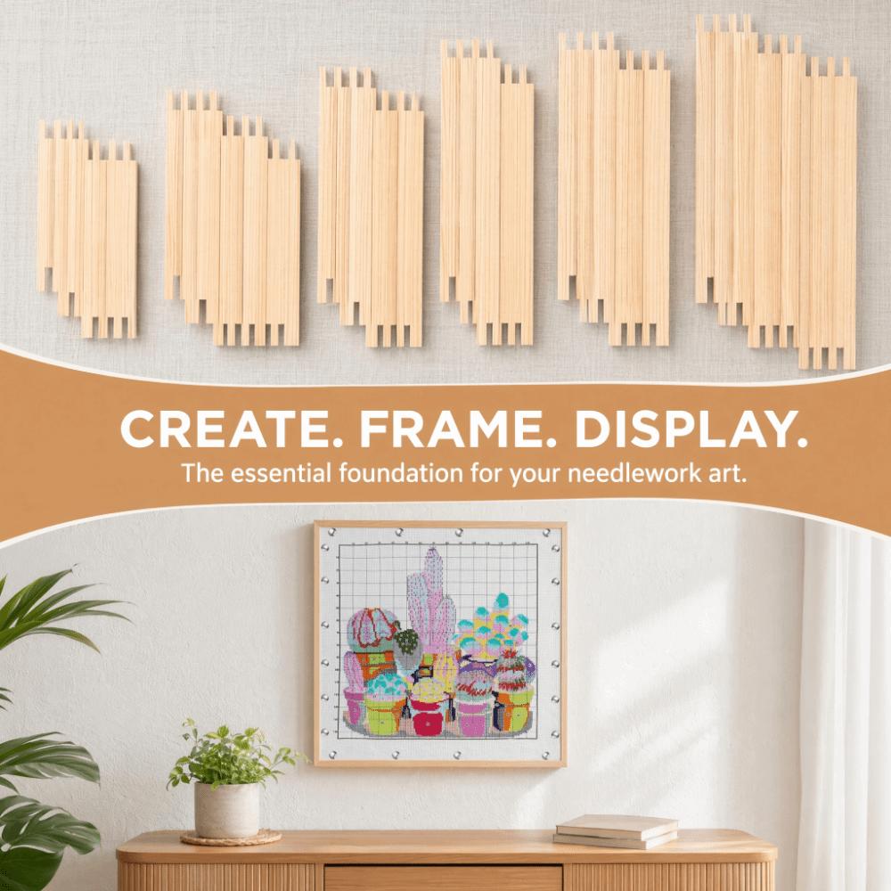 4/8/12Pcs Reusable Canvas Stretcher Bars Durable Wooden Frame Needlepoint Stretcher Bars DIY Craft