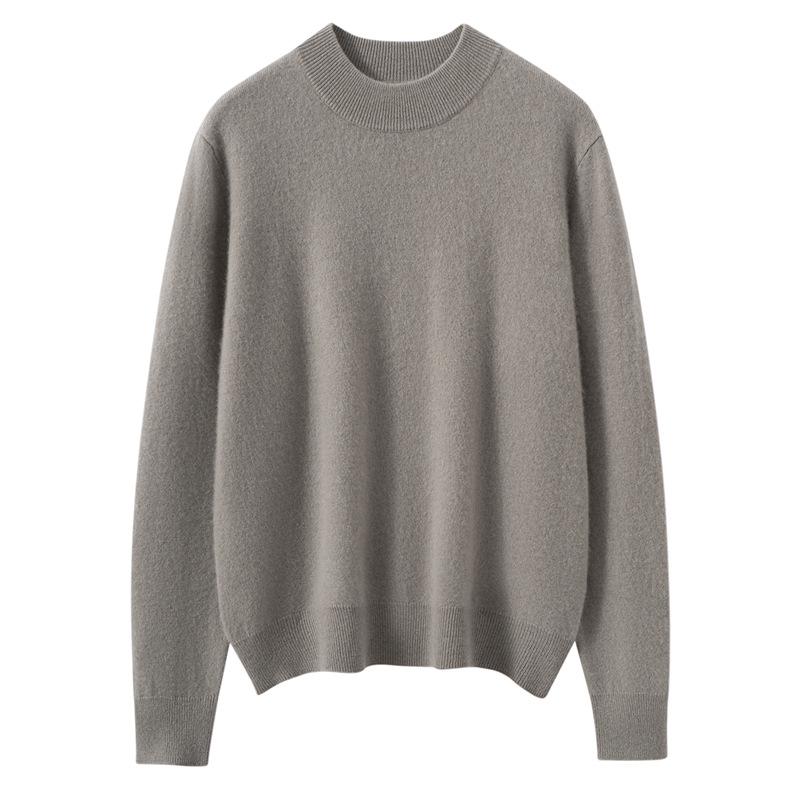 2025 Autumn/Winter Cashmere Knit Women's Half-High Neck Sweater