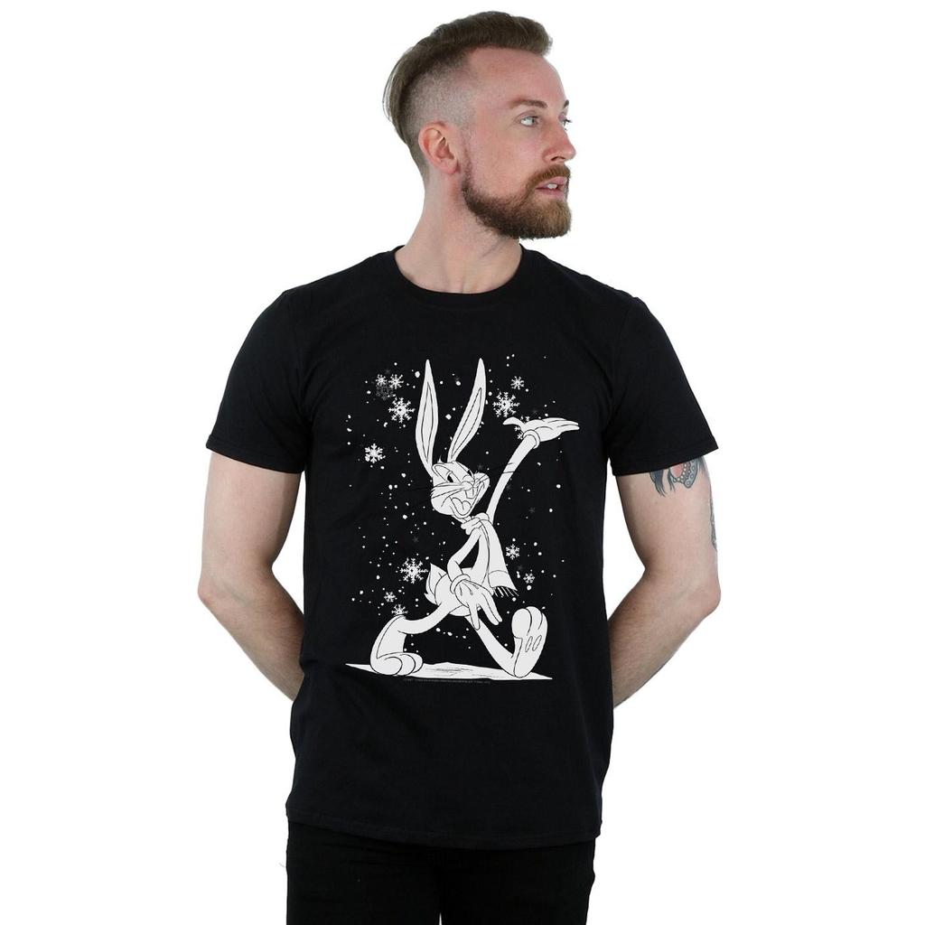Looney Tunes Mens Bugs Bunny Let It Snow T-Shirt