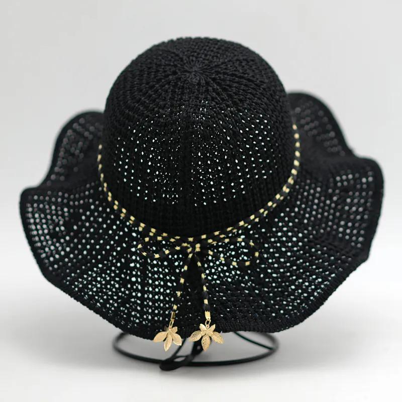 WTEMPO Women Breathable Foldable Spring Summer Wide Brim Solid Color Sun Hats Outdoor Travel Beach Sunscreen Hats