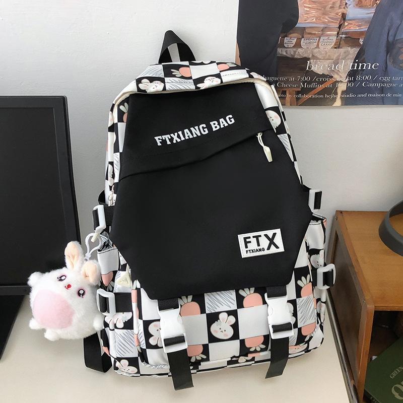 School Bag Elementary School Girl Junior High School Student High School Student College Student Cute Backpack Contrast Color Backpack