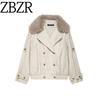 Za Export New Arrival Women's Clothing ZR Fashion Style French Fashion Short Temperamental Waterproof Trench Coat 3811243 712