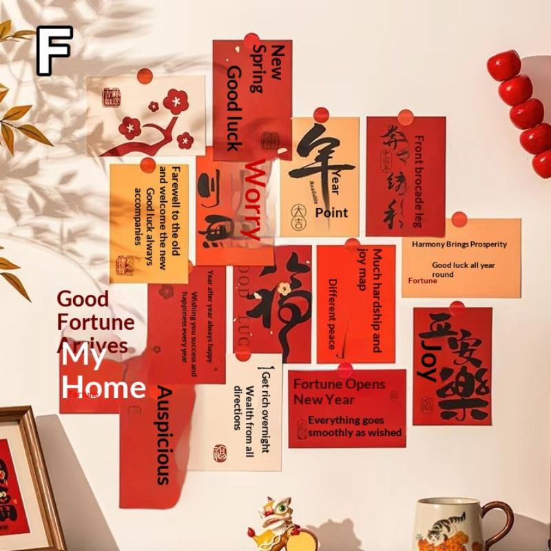 

15pcs/set Chinese Style Blessing Words Wall Stickers DIY Good Luck Wall Window Decal Background Wall Stickers Best Wishes