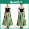 Costume Cosplay Principessa Anna di Frozen con Vestito Verde per Halloween e Feste a Tema