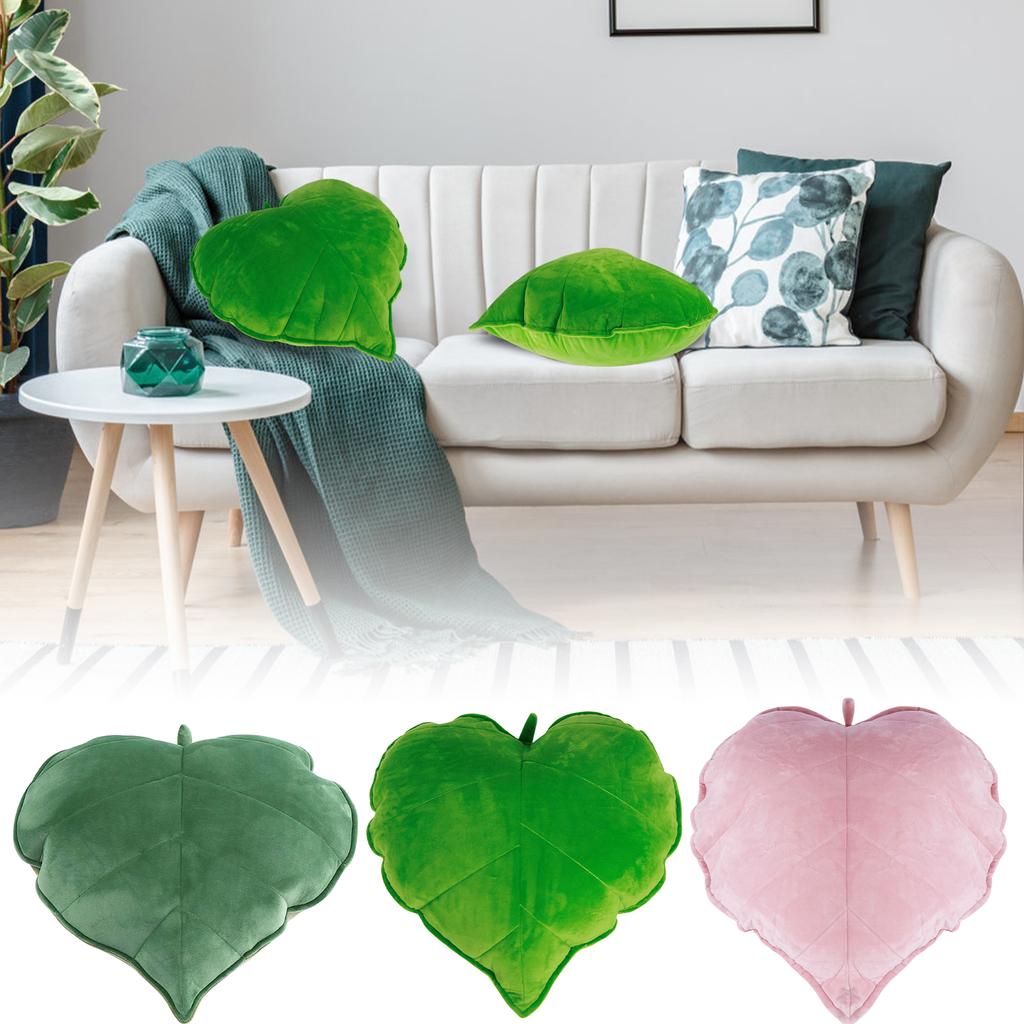 3D Leaf Throw Pillow Decorative Plant Pillow Soft Plush Leaf Shaped Cushion Novelty Plush Backrest Pillow Plant Sleeping Cushion