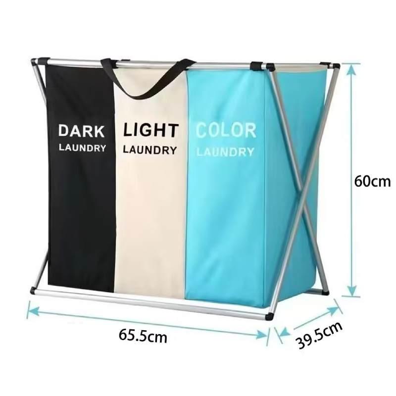 Foldable Oxford Fabric Dirty Clothes Hamper With Multicompartment Storage For Home Use