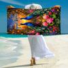 1PC Custom Name Peacock Garden Fantasy Beach Towel Highly Absorbent And Sand-Resistant Towel for Swimming, Pool, Yoga, And Travel Lightweight