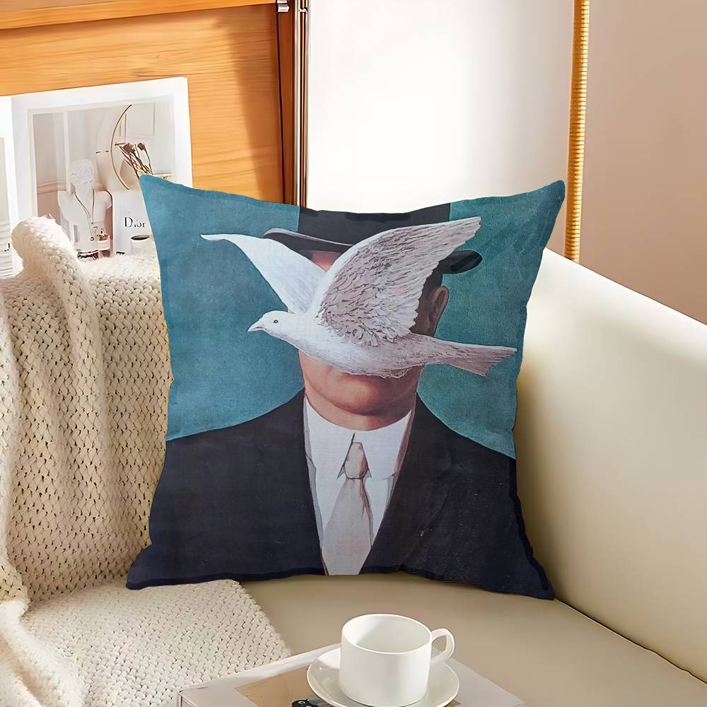 

Abstract Canvas Painting Rene Magritte Son of Man Pillowcase toon Gift Cushion Cover Bedroom Chair Seat Decor pillow case 12x12Inch