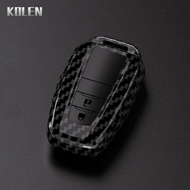 ABS Carbon Fiber Car Key Case Cover Shell For Toyota Prius Camry Corolla CHR C-HR RAV4 Land Cruiser Prado Protector Accessories