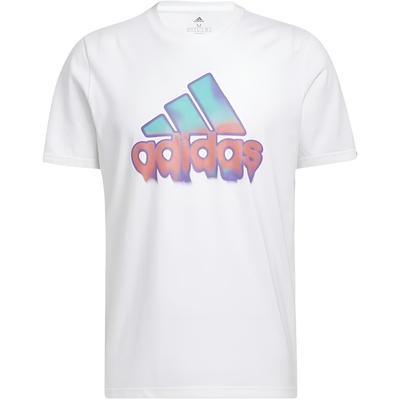 adidas SS22 Letter Logo Round Neck Short Sleeve T-Shirt Men Tops White HE4812
