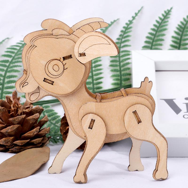 Children's DIY Wooden Toys Wooden Model Puzzle Three-dimensional Puzzle Hand-assembled Coloring Insect Model Building Blocks
