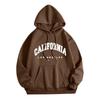 Womens Fleece Hooded Sweatshirt Printed Letter Casual Winter Warm Top