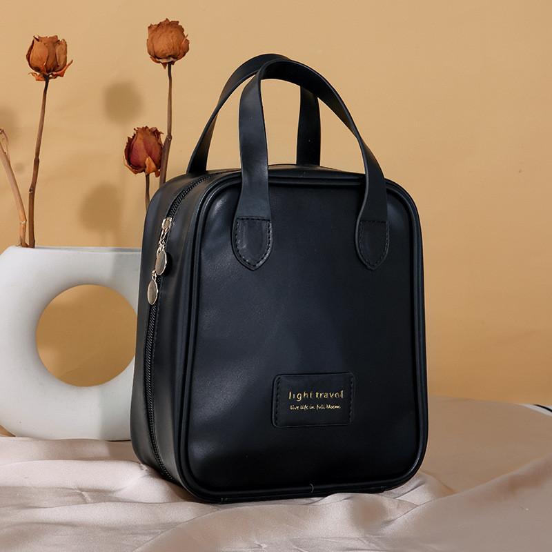 

Women s Fashion Portable Makeup Bag Large-capacity Leather Waterproof Cosmetic Storage Bag Travel Wash Cosmetic Case