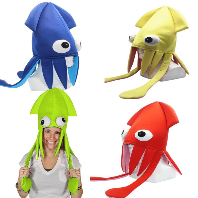 Jiaqi Aksamitny Kapelusz Kałamarnicy Możliwość Personalizacji Zabawny Rekwizyt na Imprezę na Występy i Cosplay