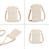 Outdoor Fashion Ladies Bohemia Beach Phone Pocket Crossbody Bag Single Shoulder Straw Messenger Bag