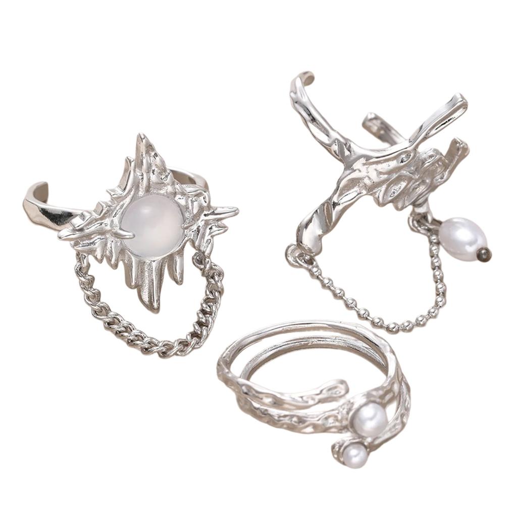3 Stück Öffnungsringe Geometrische Ringe Handschmuck Kettenringe Verstellbare Ringe Geeignet für Modebegeisterte