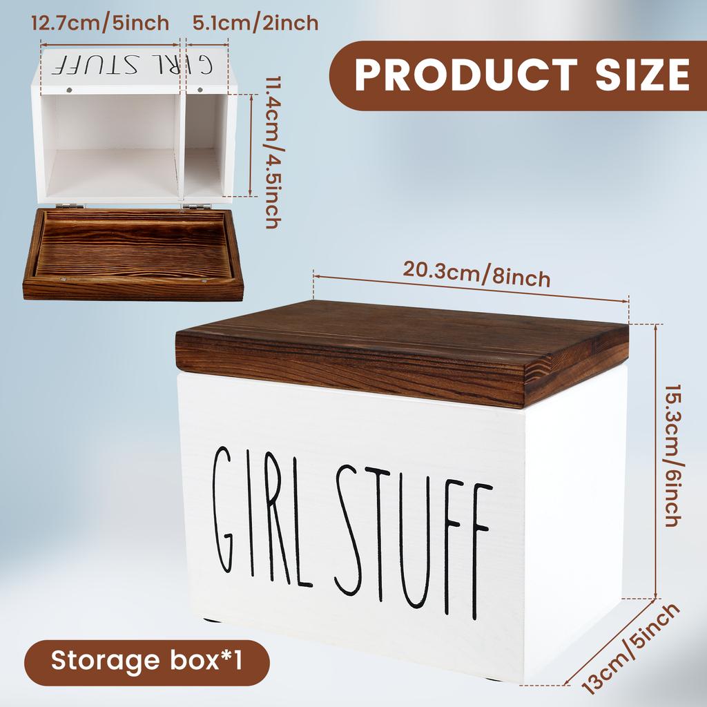 Tampon Holder Organizer Cotton Pads Tampon Storage Holder Practical Tampon and Pad Storage Container with Lid Large Capacity