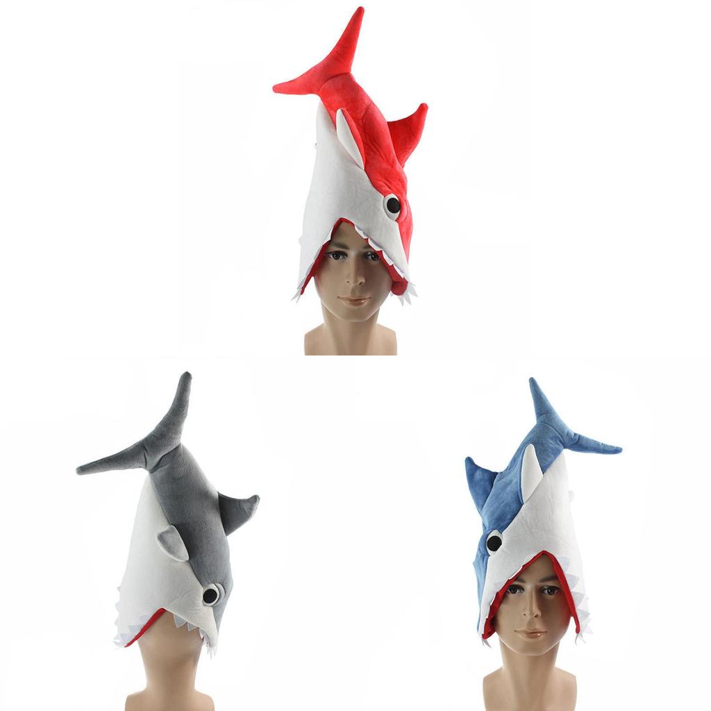 Sombrero de Tiburón de Dibujos Animados con Peluche para Disfraz de Halloween y Regalo de Fiesta