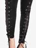 Rosegal Gothic Lace Panel Lace-up Skinny Pull On Pants