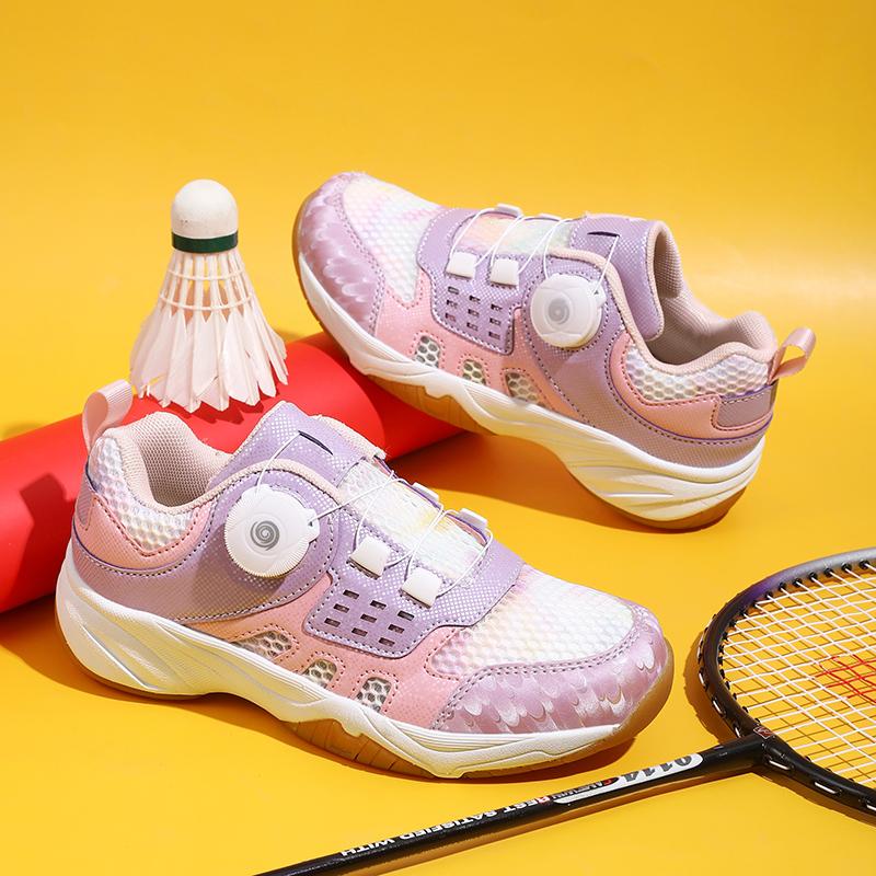 High Quality Pink Tennis Shoes For Girls Professional Badminton Shoes Kids Trainers Knob Breathable Mesh Children's Sports Shoes