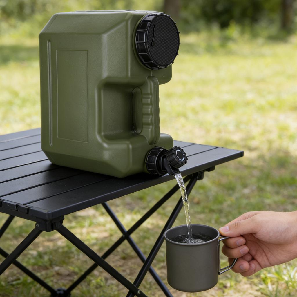 10L/15L Outdoor Water Bucket Food-grade PE Portable Camping Water Bag Container with Faucet Driving Water Tank for Picnic Hiking