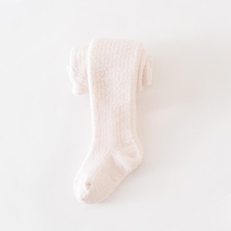 

Autumn Winter Infant Baby Girls Fleece Lining Stripes Leggings Plus Thick Warmth Cotton Tights Toddler Kids Keep Warm Pantyhose XL белый