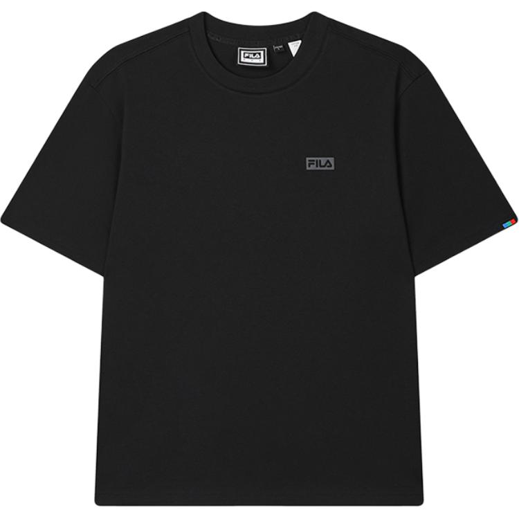 

Fila Оригинальная простая повседневная хлопковая футболка с коротким рукавом свободного кроя, мужские топы, черная F51M529109F-BK XL