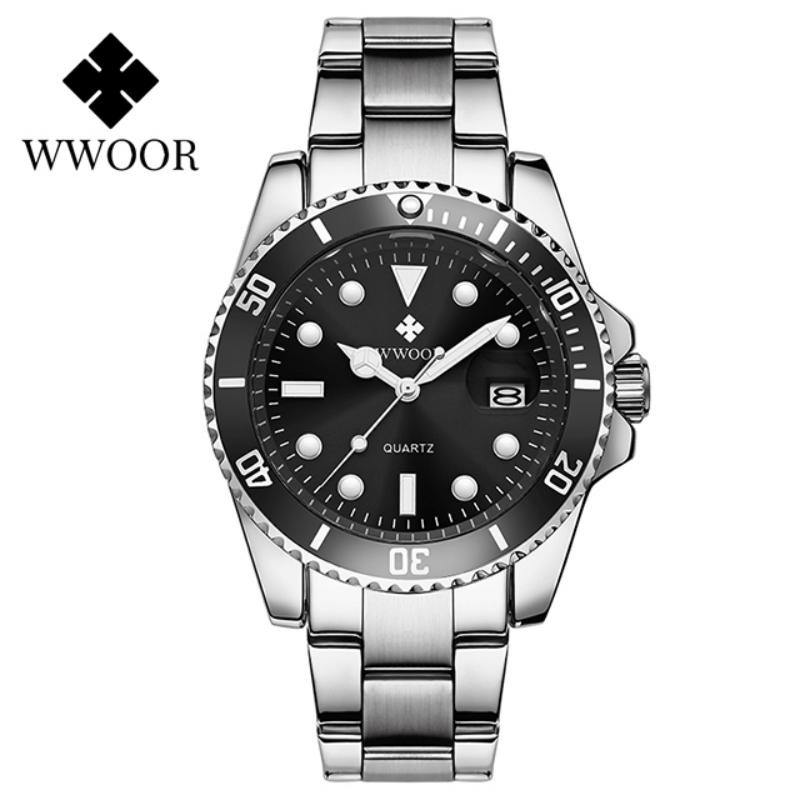 WWOOR Topmarke Luxusmode Herrenuhren Wasserdicht Datum Quarz Uhr Sportuhr für Herren Armbanduhr