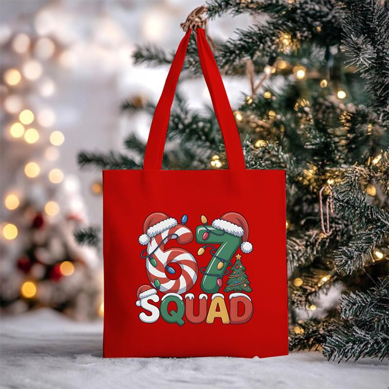 Christmas Handbag Multifunctional Large Capacity Fashion Shoulder Bag Student Canvas Bag