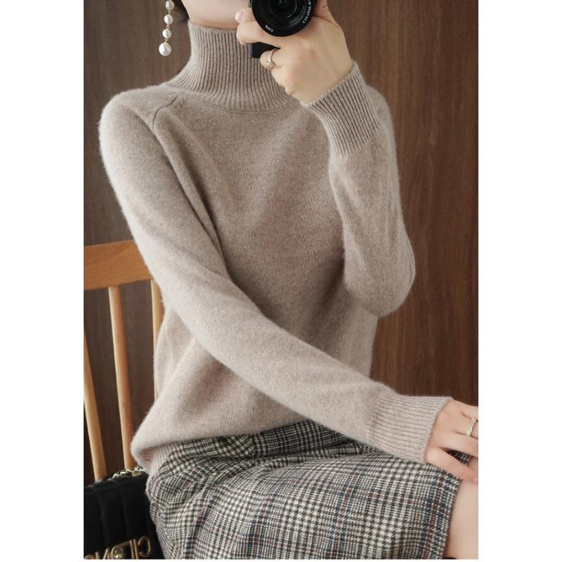 Женские свитера Повседневные водолазки с длинным рукавом Толстые теплые пуловеры Модные корейские трикотажные изделия Базовые джемперы L